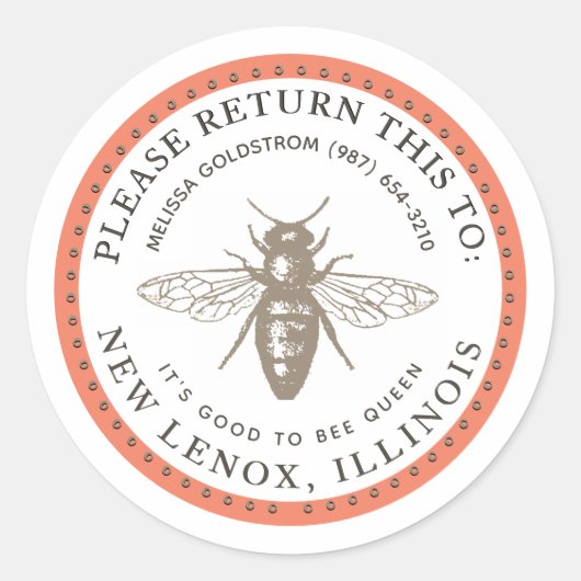 クイーンビーGood to be QueenプロパティIDミニラベル ラウンドシール (正面)