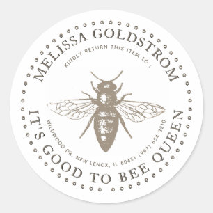 クイーンビーGood to be Queen Property IDステッカー ラウンドシール