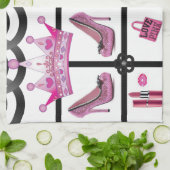 クイーンピンクのキッチンタオル キッチンタオル (折り畳み)