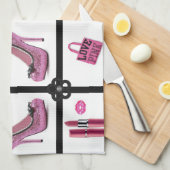 クイーンピンクのキッチンタオル キッチンタオル (四つ折り)