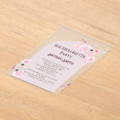 クイーンピンクフローラアーチサマーバチェロレッテ アクリル招待状 (レイダウン)