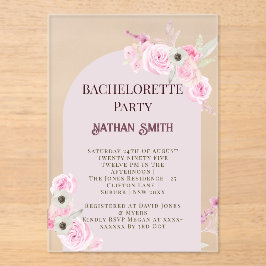 クイーンピンクフローラアーチサマーバチェロレッテ アクリル招待状