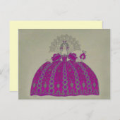 クイーンファッションプレート~はがきフランスのヴィンテージ ポストカード (正面/裏面)