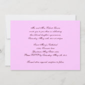 クイーンフォーアデイキンセアニェラ招待状 招待状 (裏面)