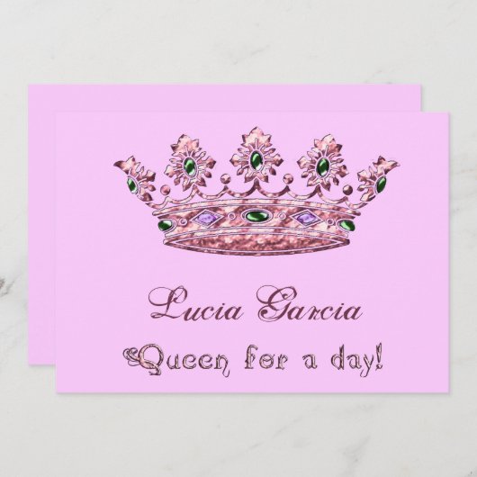 クイーンフォーアデイキンセアニェラ招待状 招待状 (正面/裏面)