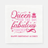 クイーンフォーザデイパーソナライズされた誕生日 スタンダードランチョンナプキン (正面)