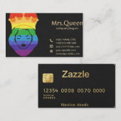 クイーンブラックビジネスカードテーマ 名刺 (正面/裏面)