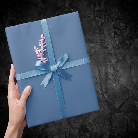 クイーンブルー無地のカラー ラッピングペーパー