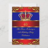 クイーンプリンスキングリーガルレッド金ゴールドブルークラウン 招待状 (正面)