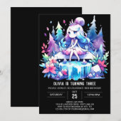 クイーンプリンセス誕生日 招待状 (正面/裏面)