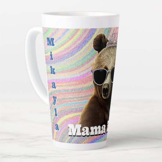 クイーンマママベア カフェラテマグ (左アングル)