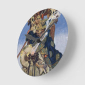 クイーンメイブウォリアープリンセスファンタジーアート ラウンド壁時計 (傾斜)