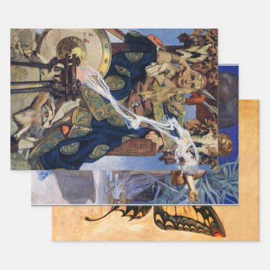 クイーンメイブウォリアープリンセスファンタジーアート ラッピングペーパーシート (セット)