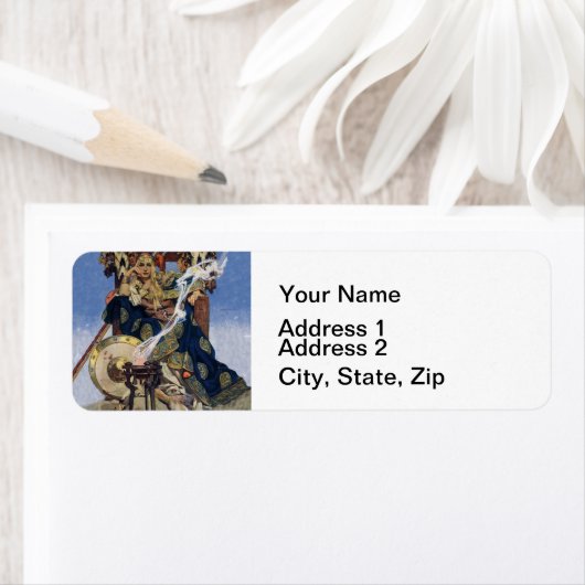 クイーンメイブウォリアープリンセスファンタジーアート ラベル (インサイチュ)