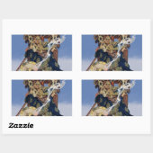 クイーンメイブウォリアープリンセスファンタジーアート 長方形シール (シート)