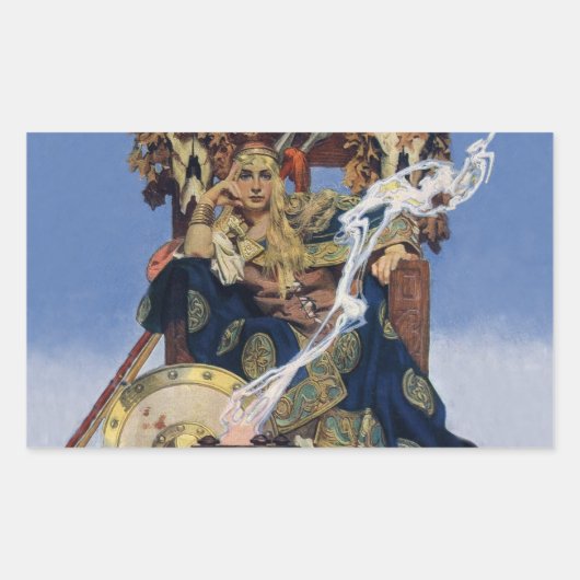 クイーンメイブウォリアープリンセスファンタジーアート 長方形シール (正面)