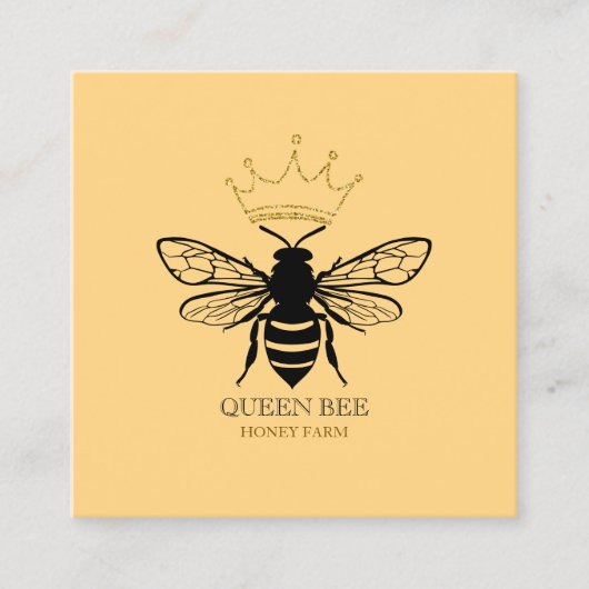 クイーンモダンビーハネビーズビーキーパーアピアリスト スクエア名刺 (正面)
