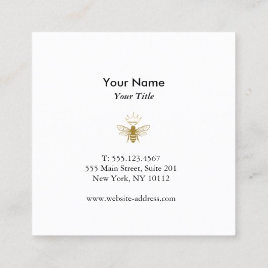 クイーンモダンビーハネビーズビーキーパーアピアリスト スクエア名刺 (裏面)