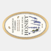 クイーンラインオーバルハニー縁ど金ゴールドビーズラベンダー 楕円形シール (正面)