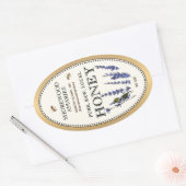 クイーンラインオーバルハニー縁ど金ゴールドビーズラベンダー 楕円形シール (封筒)