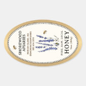 クイーンラインオーバルハニー縁ど金ゴールドビーズラベンダー 楕円形シール (正面)