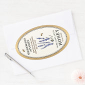 クイーンラインオーバルハニー縁ど金ゴールドビーズラベンダー 楕円形シール (封筒)