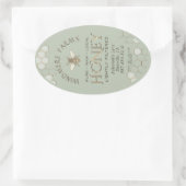 クイーンラインハニーラベル16/32ozハニカムビーセージ 楕円形シール (バッグ)