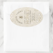 クイーンラインハニーラベル16/32ozハニカムビー金ゴールド 楕円形シール (バッグ)