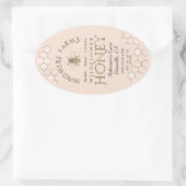 クイーンラインハニーラベル16/32ozハニカムビー 楕円形シール (バッグ)