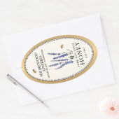 クイーンライン卵形ハニー縁ど金ゴールドとミツバチの花 楕円形シール (封筒)