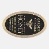 クイーンライン16と32ozブラックハニージャークイーンビー 楕円形シール (正面)