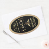 クイーンライン16と32ozブラックハニージャークイーンビー 楕円形シール (封筒)