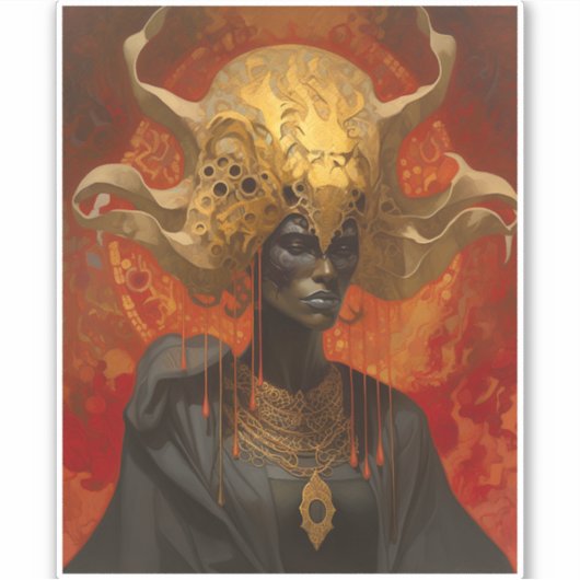 クイーン女神ファンタジーアート シール (正面)