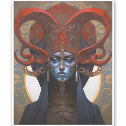 クイーン女神ファンタジーアート シール (正面)