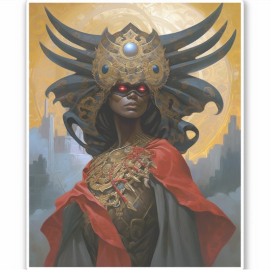 クイーン女神ファンタジーアート シール (正面)