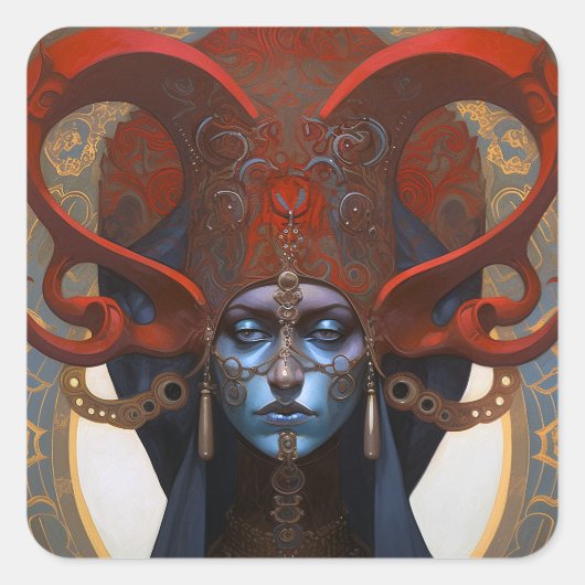 クイーン女神ファンタジーアート スクエアシール (正面)