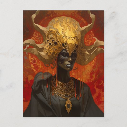 クイーン女神ファンタジーアート ポストカード (正面)