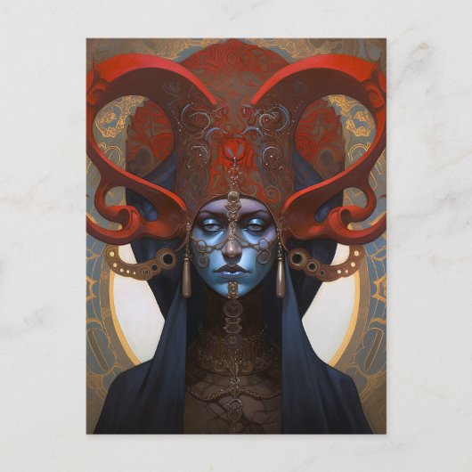 クイーン女神ファンタジーアート ポストカード (正面)