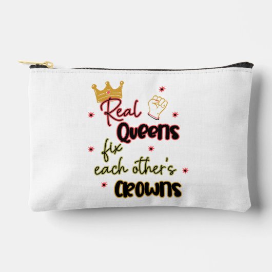 クイーン実在ズがお互いの王冠を固定する アクセサリーポーチ (正面)