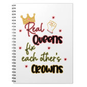 クイーン実在ズがお互いの王冠を固定する ノートブック (正面)