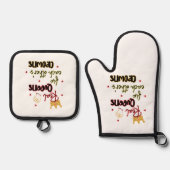 クイーン実在ズがお互いの王冠を固定する 鍋つかみ&鍋敷きセット (正面)