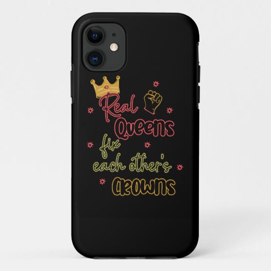 クイーン実在ズがお互いの王冠を固定する Case-Mate iPhoneケース (裏面)