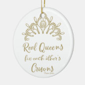 クイーン実在ズが互いの王冠のオーナメントを修正 セラミックオーナメント (左)