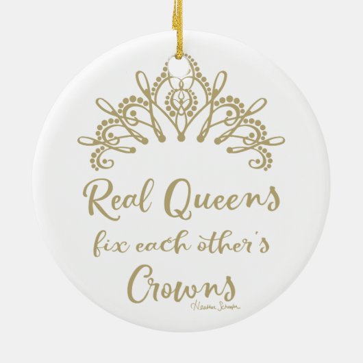 クイーン実在ズが互いの王冠のオーナメントを修正 セラミックオーナメント (裏面)