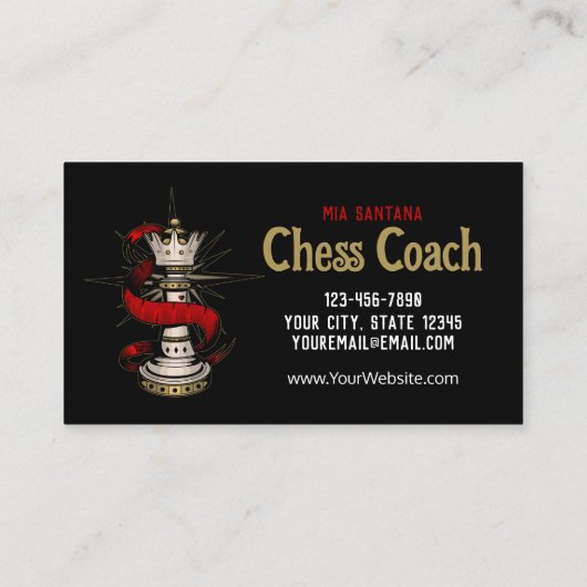 クイーン王室のチェスのコーチ 名刺 (裏面)