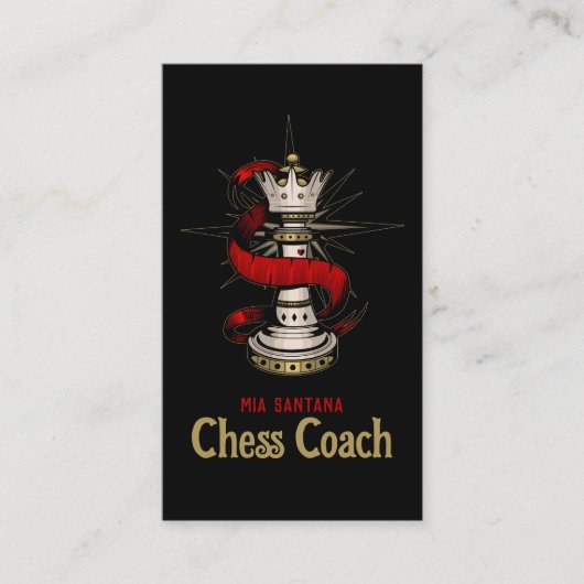 クイーン王室のチェスのコーチ 名刺 (正面)