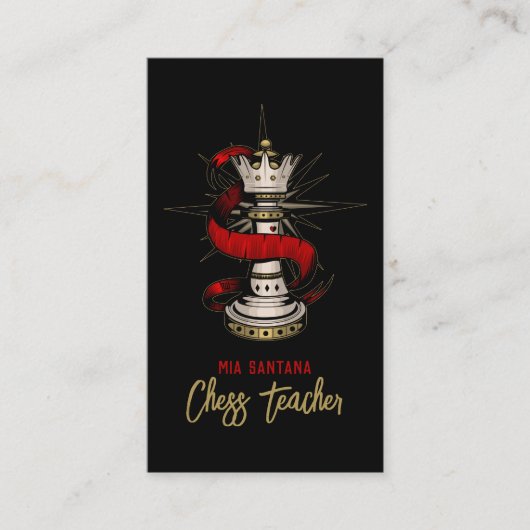 クイーン王室のチェス先生 名刺 (正面)