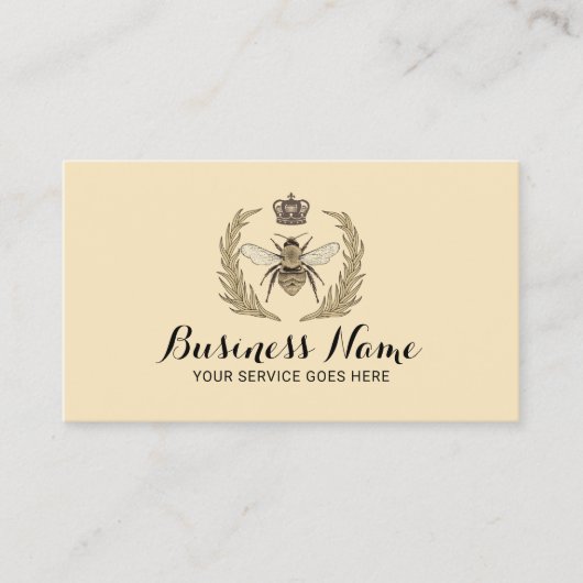 クイーン王室のビーローレルリースロゴ美しいサロン 名刺 (正面)