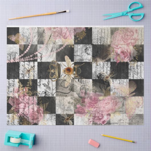 クイーン王室のビーヴィンテージデクページティッシュペーパー 薄葉紙 (クラフト)