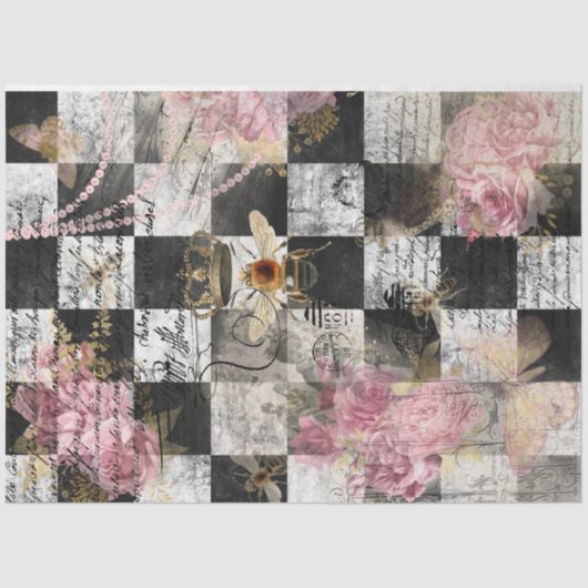 クイーン王室のビーヴィンテージデクページティッシュペーパー 薄葉紙 (正面)